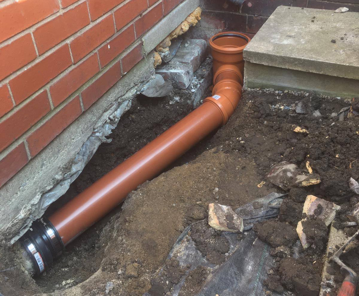 New drainage installation in a London garden